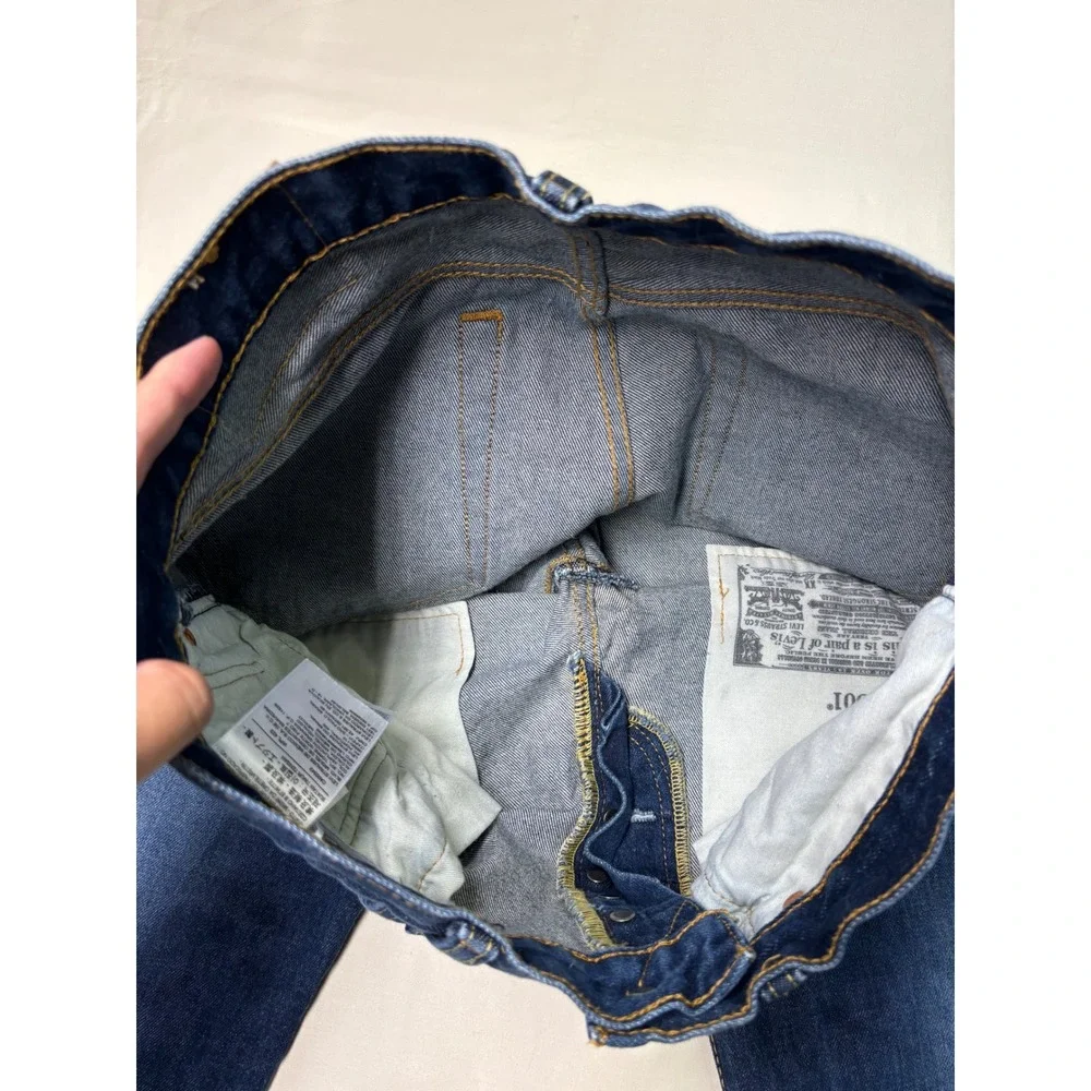Levi's 501 Mens Dark Wash Button Fly Straight Leg‎ Jeans W32 L29